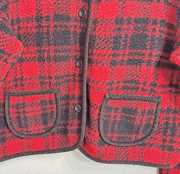 Kathy Ireland Buffalo Check Fleece Cropped Jacket - Picture 8 of 11
